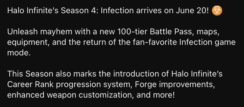 Infection Overview, Season 4