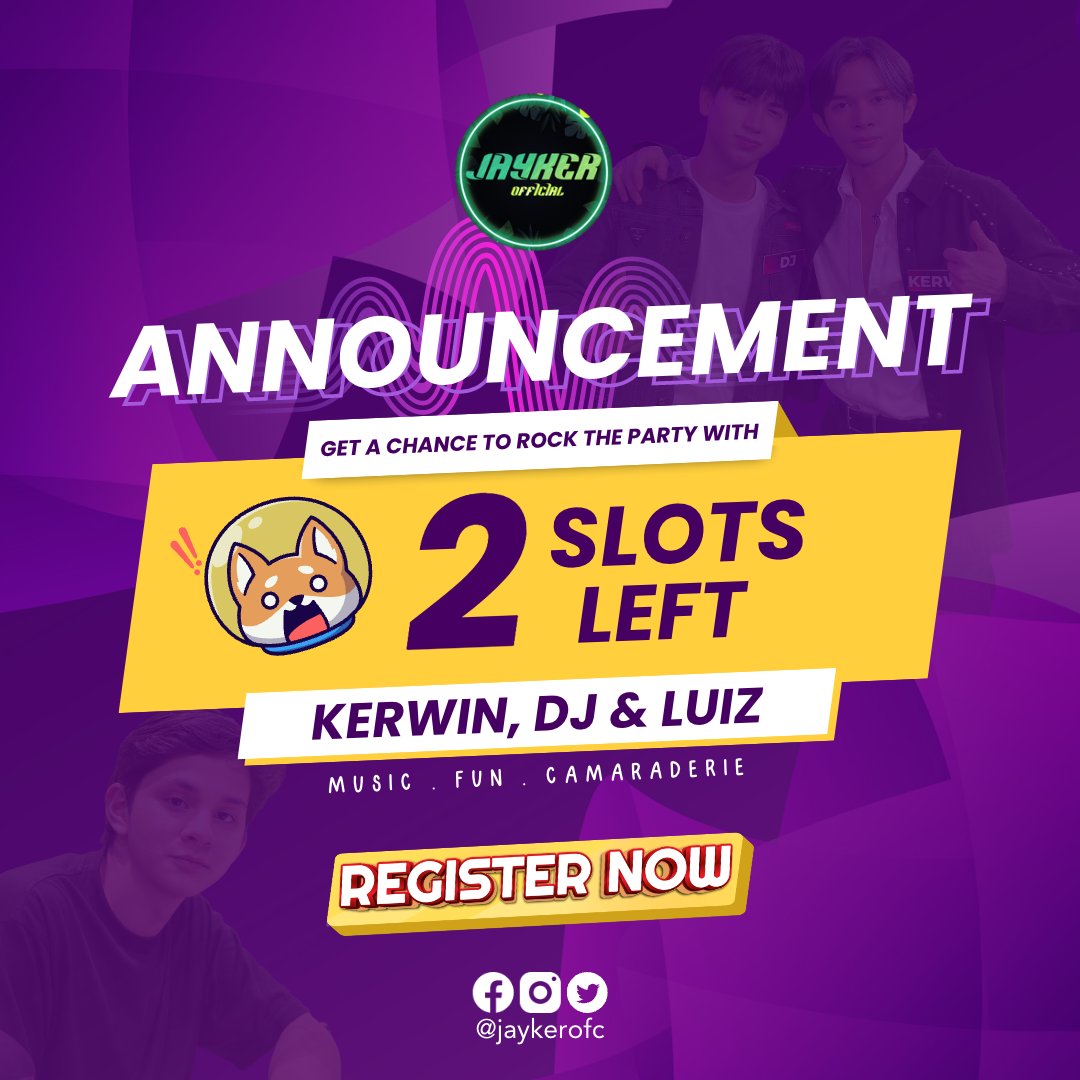 3oyzofc's tweet photo. Great news JayKers! 🥳🎉

‼ May 2 slots pa po! ‼

Baka want niyo pa maghabol diyan sa gusto pa makakapunta at maki rock the party with Dj, Kerwin and Luiz. PM nyo lang ang aming official twitter account!

Tara na ✨ https://t.co/SPqgF9jWS7