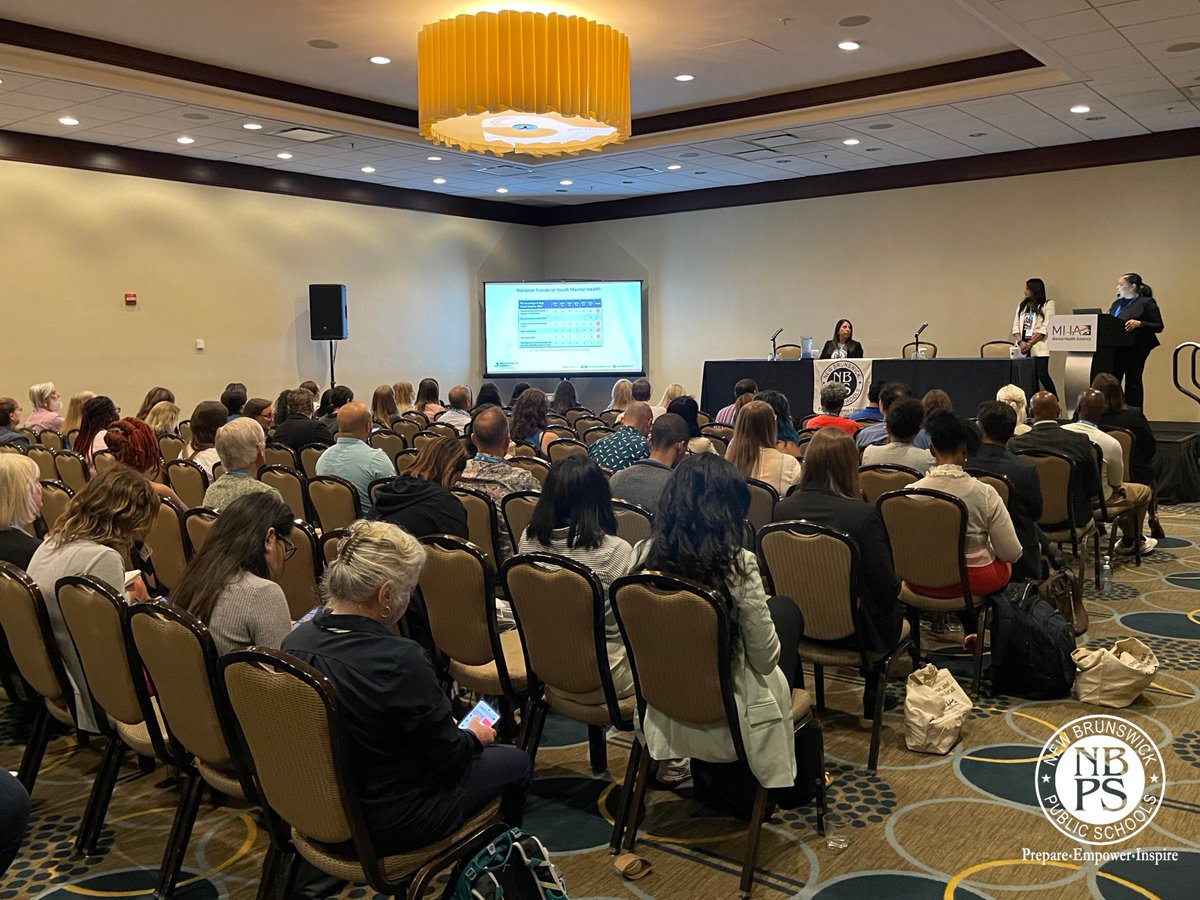 nbpschools's tweet photo. Our W.I.S.E team presented for a full house at the @MentalHealthAm Conference in Washington D.C. We're grateful to share innovative approaches to promote positive change and improved mental health using virtual reality. @NBPS_PPS #ALLIN4NB #MHAConference https://t.co/UivSWYXbKT