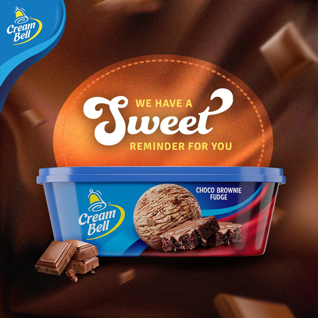 creambellindia's tweet photo. Here's your reminder to get the Creamy, chocolaty, and rich Choco Brownie Fudge Tub today because it's perfect for every taste bud. Treat yourself now!😋

#Creambell #ChocoBrownieFudge https://t.co/cyUEXln85D