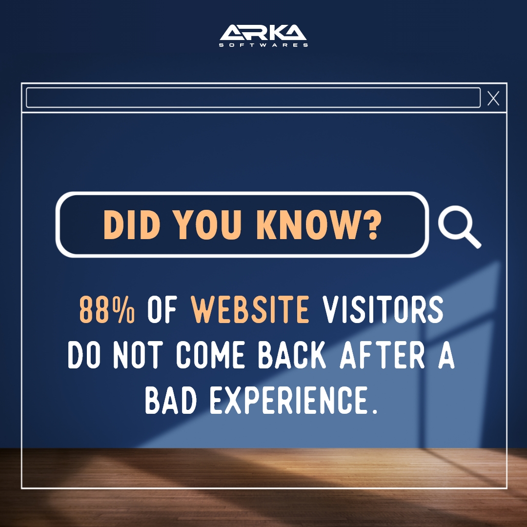80% of #website Visitors Do Not Come Back After a Bad Experience. 💯

#websitevisitors #badexperience #webdesign #webdev #webdevelopment #techquiz #arkasoftwares