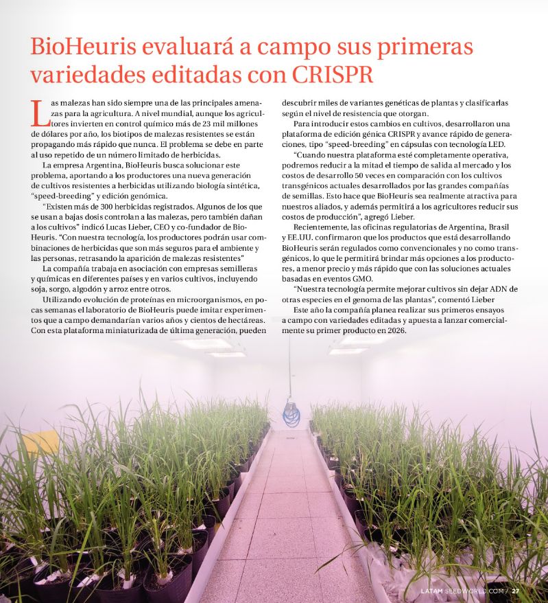 Este año evaluaremos a campo nuestras primeras variedades editadas con CRISPR 🚀

Gracias @SeedWorldMag por incluirnos en la 1ª edición de SeedWorld Latinoamérica y contar nuestra historia.

seedworld.com/flipbooks/flip…