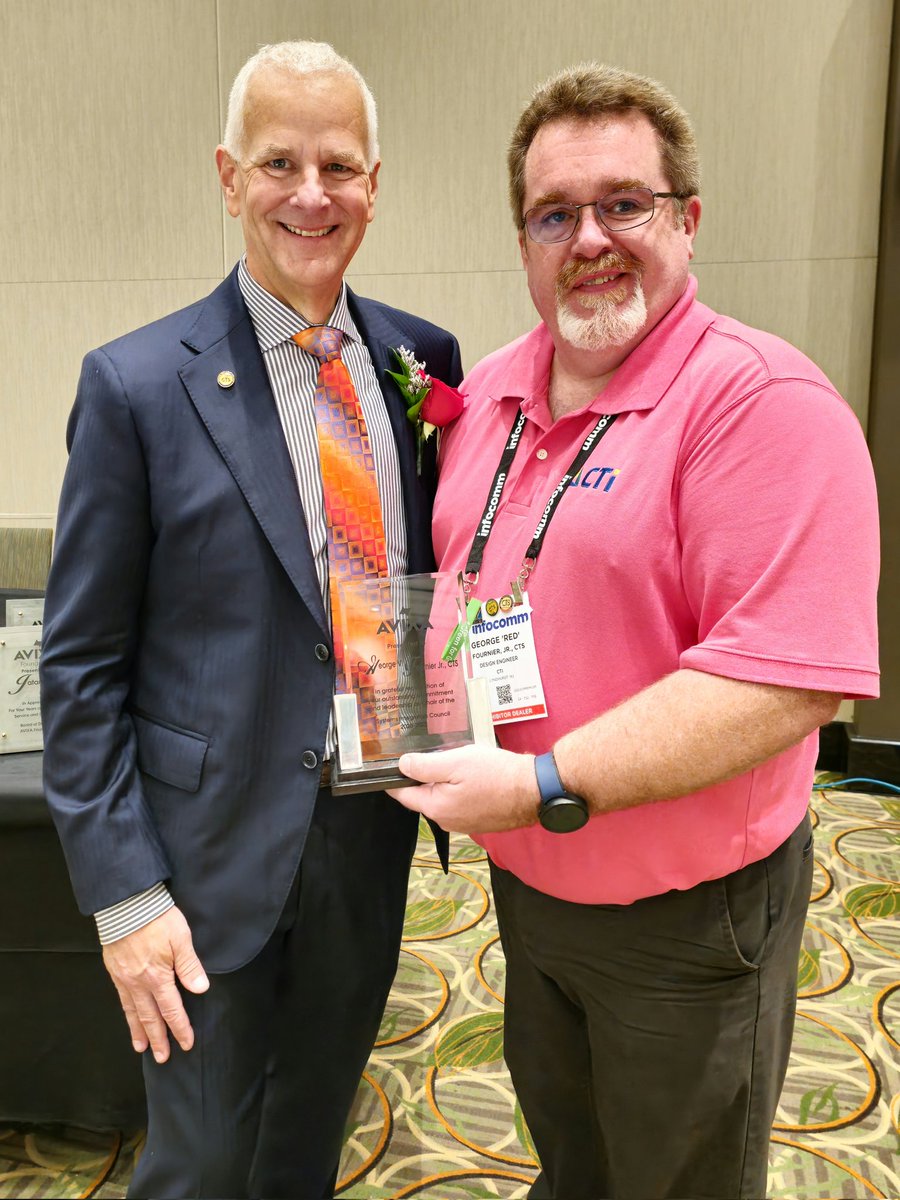 GeorgeVFournier's tweet photo. Honored by @AVIXA at #InfoComm23 for my 3 years as Chairman of the Avixa Systems Integrators Council 2020 - 2022. #avtweeps #CTIrocks #AVGivesBack https://t.co/B0XxgKejUJ