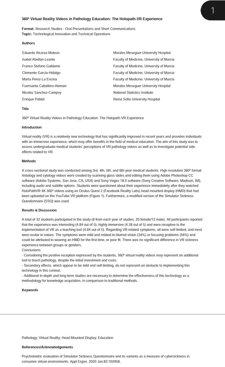<a href="/NinoFijacko/">Nin⭕</a> I think it is only open for #SESAM2023  participants, but let's see what <a href="/SESAMSimulation/">SESAM</a> says. I don't have problem with mine ⤵️ Virtual Reality videos in Pathology #MedEd #VR #SBME