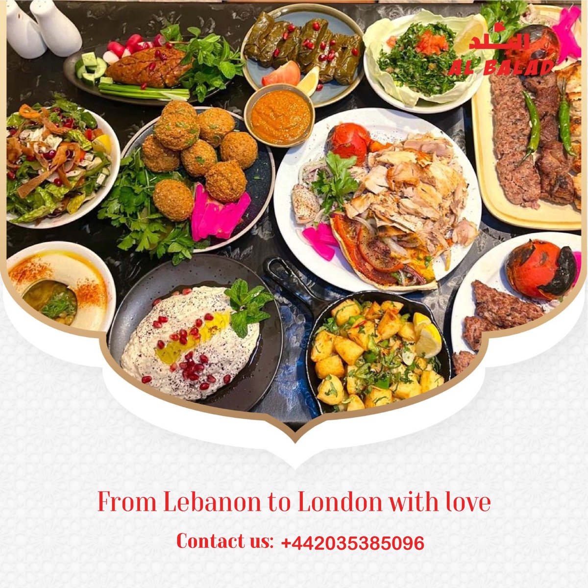 Gather your friends and experience the rich flavours and fantastic dishes of Lebanon at our “ Al Balad” restaurant.👨‍👩‍👧‍👧❤️ enjoy vibes and make unforgettable memories with your favourites.😍 'From Lebanon to London with love'❤️ #lebaneserestaurant #lebanesecusiene #Topfood #foodie