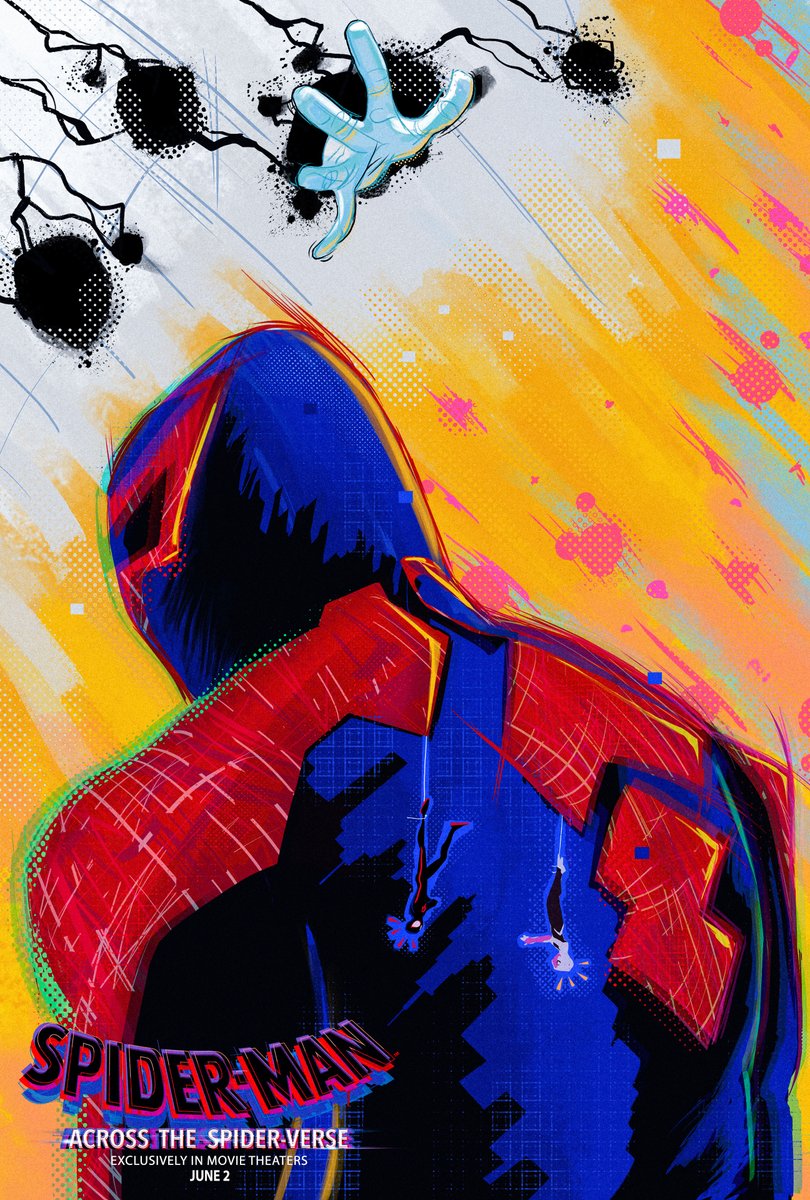 Hkartworks's tweet photo. Here's a quick #SpiderManAcrossTheSpiderVerse Alternative poster. it's been a week and I'm still thinking about how awesome the movie was! I enjoyed every second of it. @philiplord @SpiderVerse #posterdesign #MiguelOHara https://t.co/8JqPBl7bEA