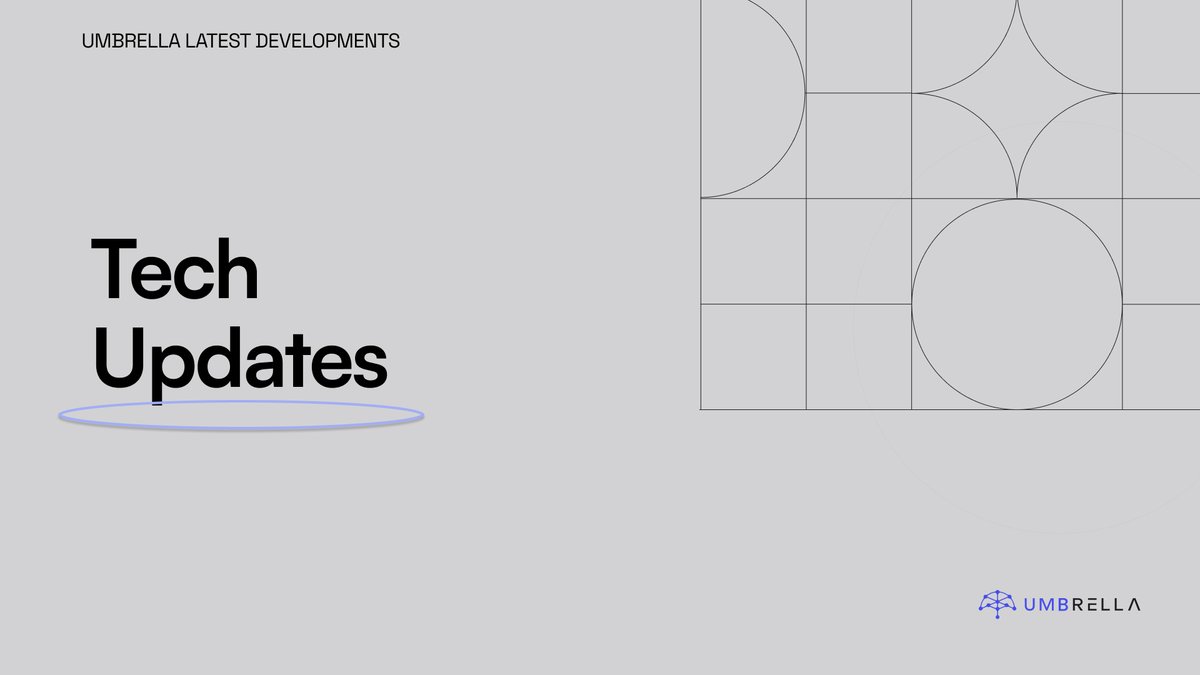 ⚙️Umbrella Tech Updates

The $UMB team remains dedicated to ongoing development efforts as we continue to build and innovate our oracle solution. 

Here's a glimpse into the progress made in the last month: 👇

🧵