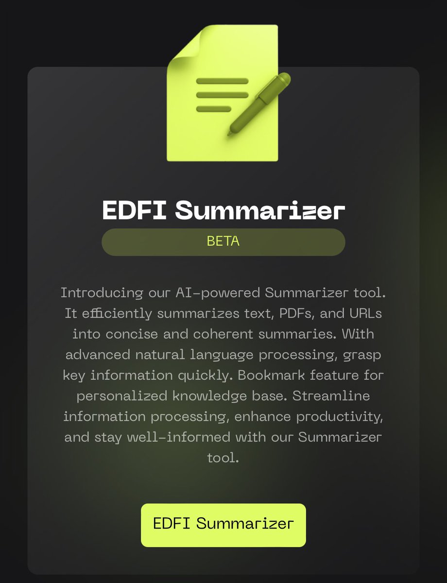 So <a href="/edfi_io/">EdFi</a> have a bot in beta that can summarize text, which means I can finally say I’ve read a white paper 🤯 

$EDFI
