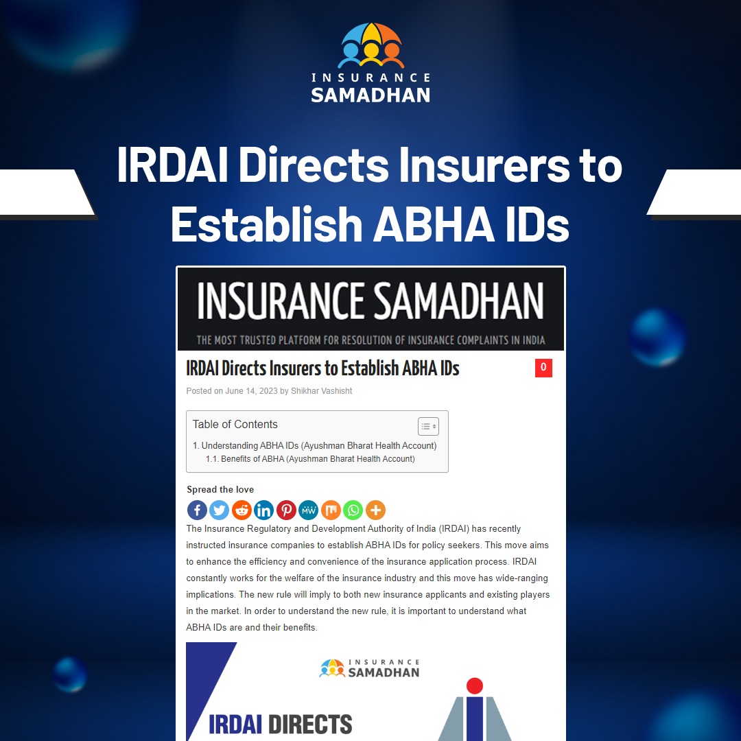 InsuranceSamad1's tweet image. Discover the new requirements set by IRDAI for ABHA IDs in insurance. Learn how these unique identifiers enhance convenience and efficiency in the insurance application process.

 Read more: insurancesamadhan.com/blog/abha-ids-…

#InsuranceRegulations #ABHAIDs #InsuranceIndustry #irdai #abhaid