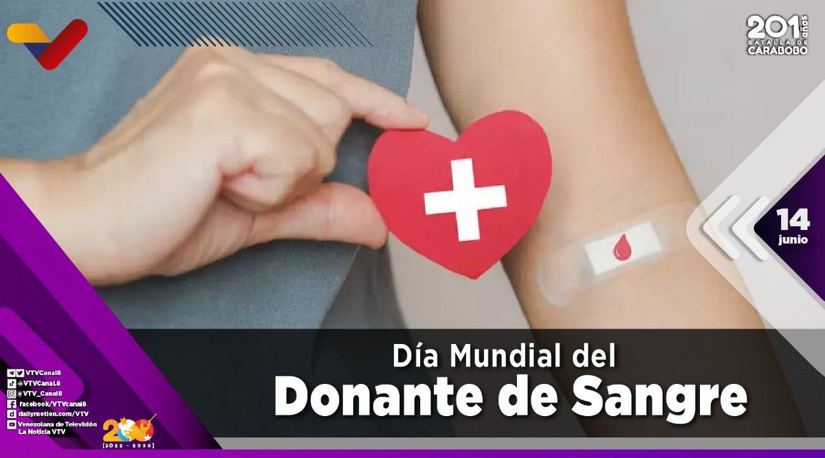 #EFEMÉRIDE🗓️| Cada #14Jun se celebra el Día Mundial del Donante de Sangre, la fecha busca agradecer a los donantes voluntarios que ayudan a salvar millones de vidas, además que contribuyen a que pacientes con enfermedades mortales vivan mayor tiempo. #NoMásInjerenciaYankee