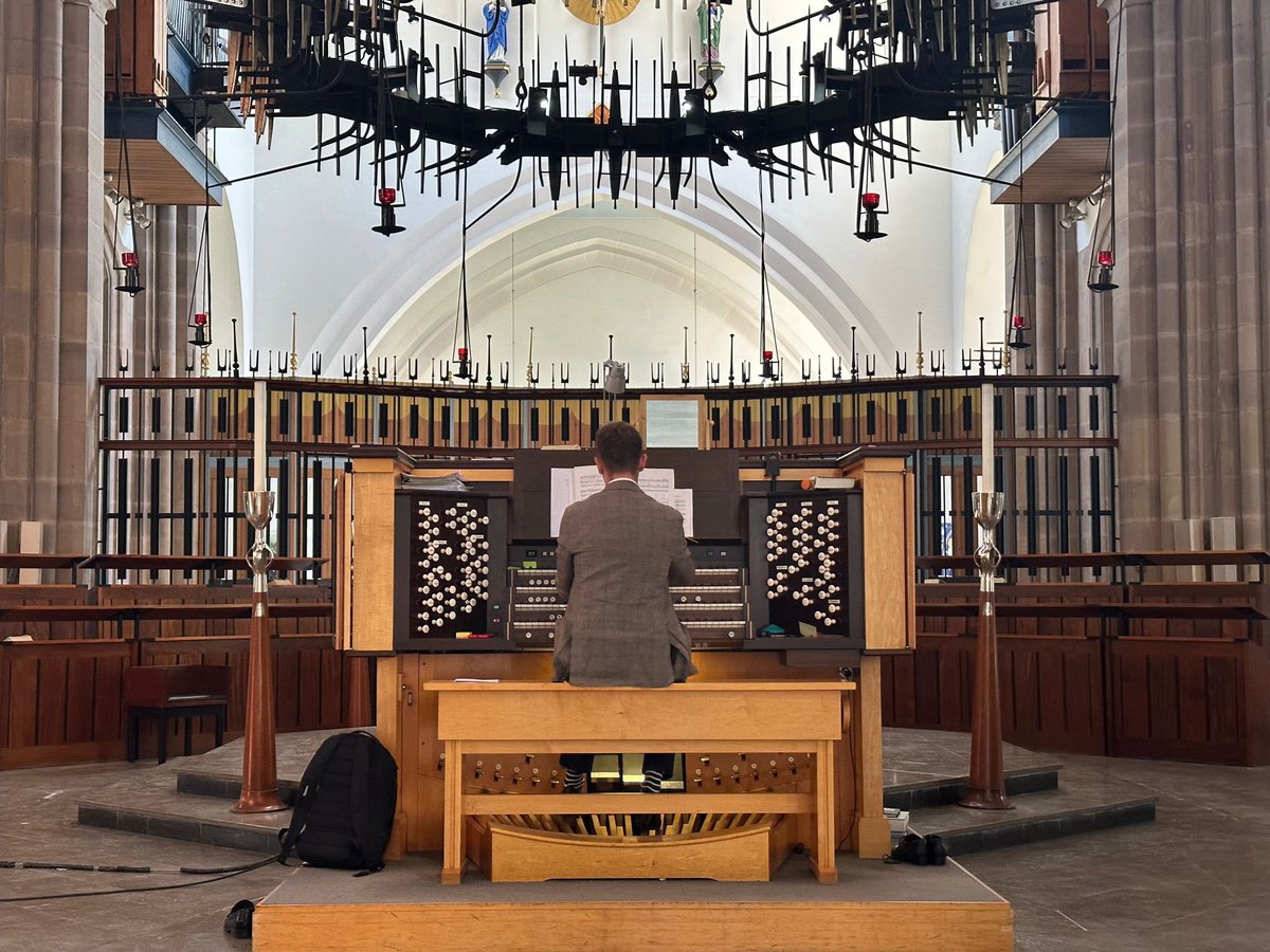 Huge amount of fun being back <a href="/bbcathedral/">Blackburn Cathedral</a>. Terrific instrument, wonderful people, and some very happy memories. Thanks to all who came to my recital today 🎼