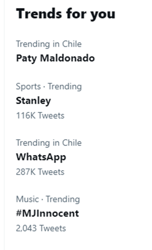 mjinnoc81584375's tweet photo. Buenos días, después de la celebración de Victory Day, Chile amanece con #MJInnocent siendo tendencia.
Esperemos que en algún momento sea tendencia #RespectforMichaelJackson. https://t.co/0gW0tc7PBU
