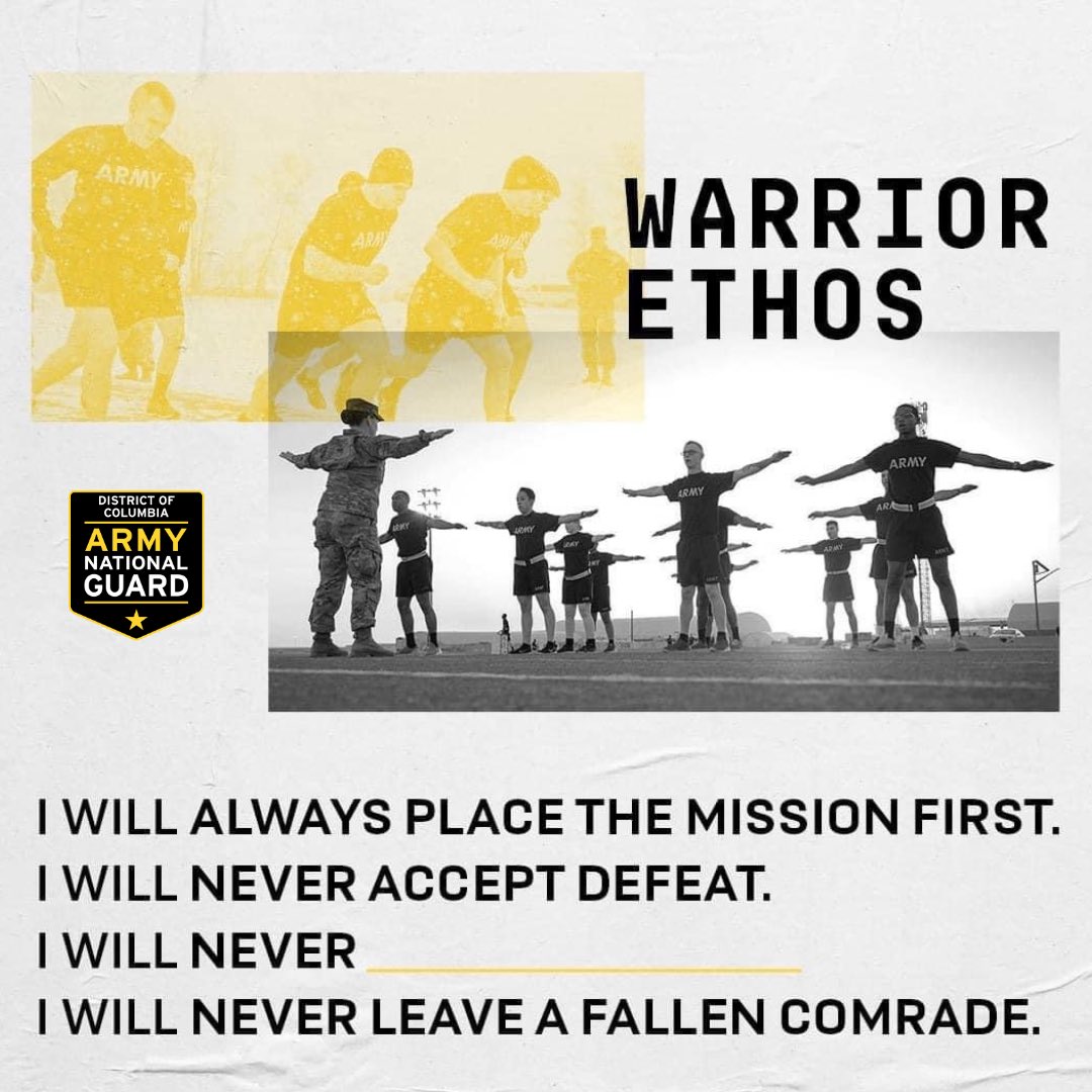Drop the missing word in the comments below ⬇️. 

#WarriorEthos #DCArmyNationalGuard