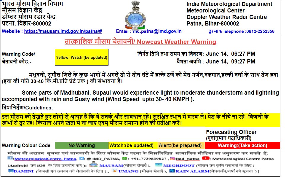 Mausam Bihar- IMD Patna tweet media