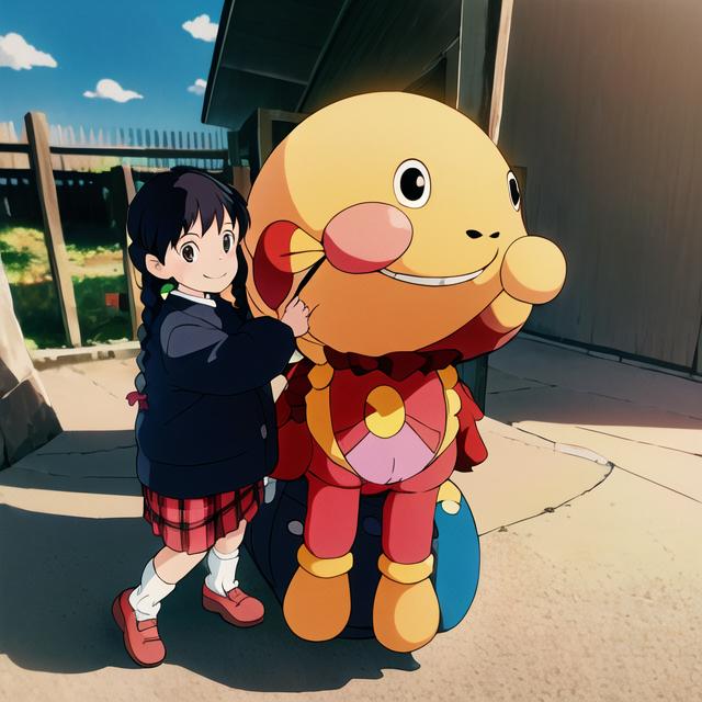 HirokiS67's tweet photo. アンパンマンに抱きついている娘の写真をジブリフィルターにかけた

ｼﾞｬﾑｵｼﾞｻﾝﾆｼﾗｾﾃ… https://t.co/hBQSVJCNgv