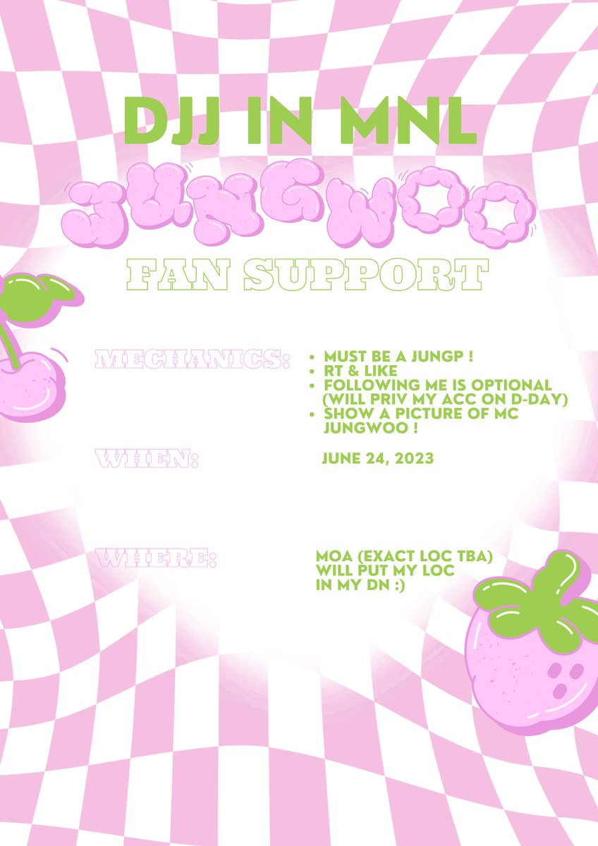 NCT DOJAEJUNG Fancon in Manila  
 🍓🐶KIM JUNGWOO 🐶🍓
  fan support by: me again lol^  

-no to jungwoo anti 
-limited quantity 
-strictly 1:1

#NCTDoJaeJung_Manila 
#DJJ_PerfumeManila 
#JUNGWOO