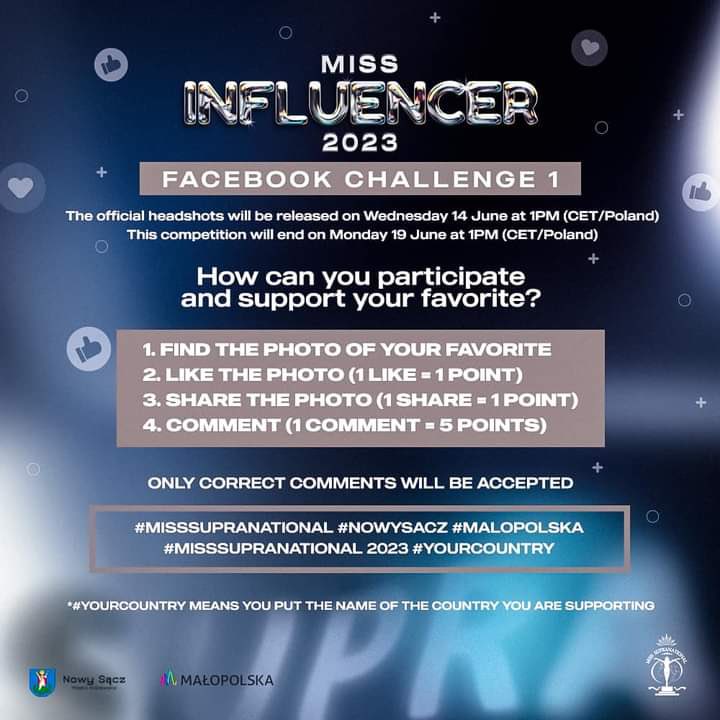 SCCortesi's tweet photo. 1st Miss Supranational Challenge is out! Let’s show our support to @PaulineAmelinck click the link:

https://t.co/KH0jQTqu53

Follow the instructions in the photo.

Comment the ff:

#misssupranational #nowysacz #malopolska #misssupranational2023 #philippines

Salamat! Team PH 🇵🇭 https://t.co/zevP4kMNq2