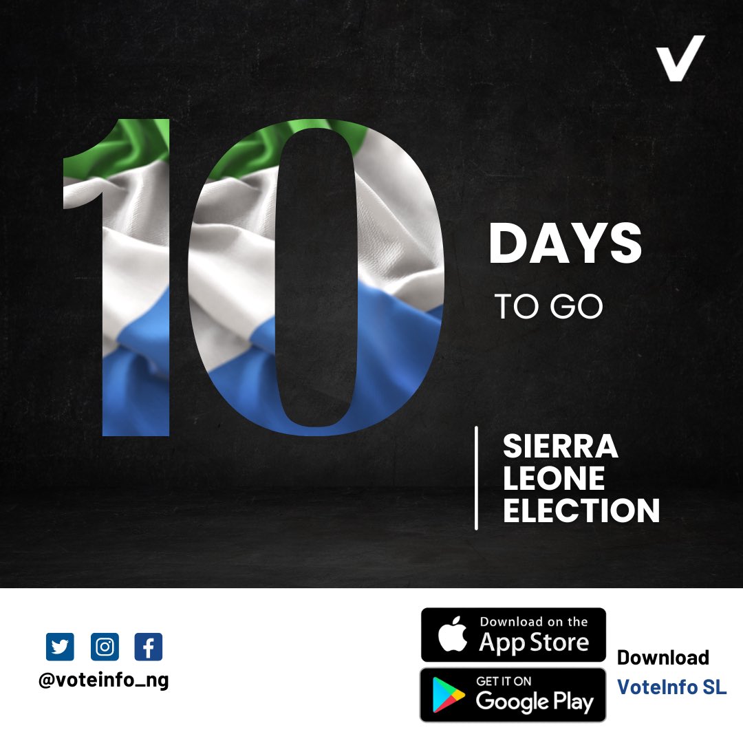 VoteInfo_Ng's tweet photo. Do you know that Sierra Leone will have her presidential election on June 24, 2023. 

#VoteInfo
#SierraLeone 🇸🇱 
#SierraLeoneDecides2023 https://t.co/1UiURBB3C0
