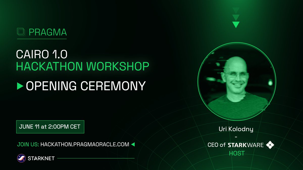 PragmaOracle's tweet image. 🚀 Three days into the #Pragma Cairo 1.0 #Hackathon and the momentum's strong! Coding marathon continues! 💻💡

👀 Rewatch the Grand Opening Ceremony of the #Hackathon 👉 youtube.com/watch?v=UgI38b…

🧵 Here's everything you need to know about the Hackathon