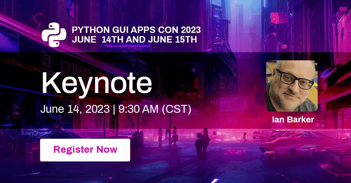 pythongui_org's tweet image. It's Day 1 of the Python GUI Apps Con 2023! Join Ian Barker @punctuation as he kick-off the event with the Opening Keynote session at 9 AM CST. There's still time to register: bit.ly/42D34pY 
#Python #GUI #PYGAC2023 #developers #conference
