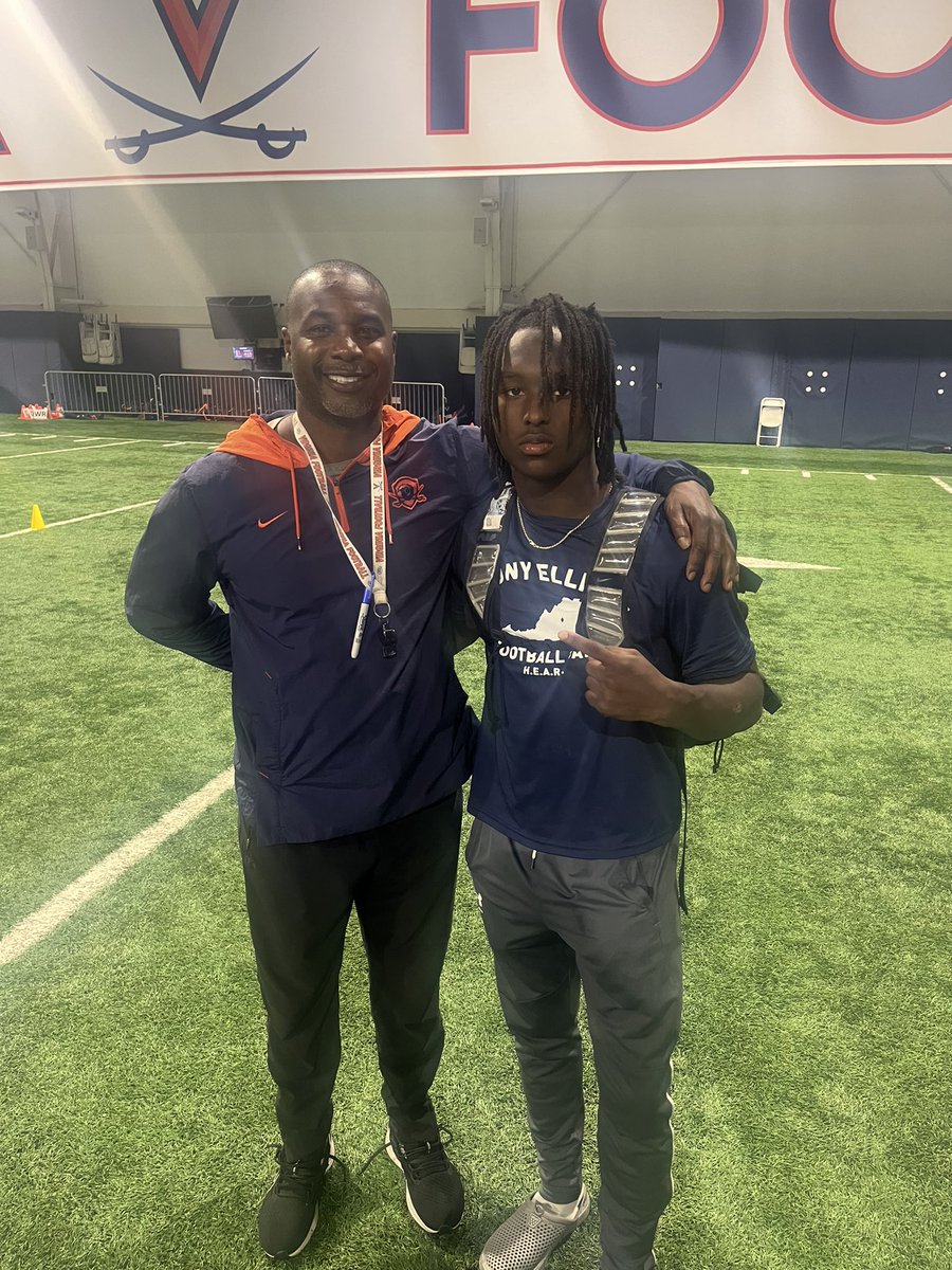 Had a Great Camp Day at UVA ‼️ Love the atmosphere there will be back soon is @UVAFootball @Coach_Gaither Thank you coach