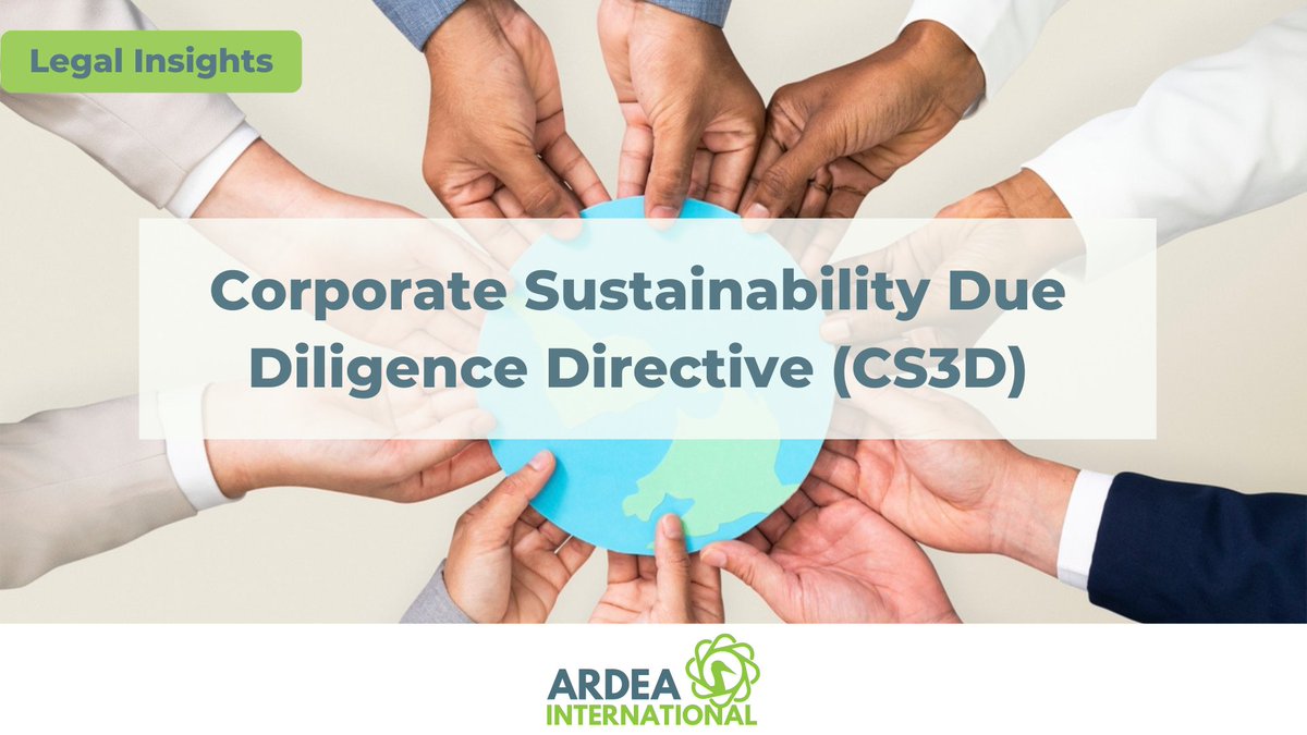 The highly anticipated Corporate Sustainability Due Diligence Directive (CS3D) is going through the first set of trialogues on 8 June 2023.

The CS3D aims for  greater accountability for companies #supplychain transparency. 

Read the full insight here.

ow.ly/TXE850ONVqp