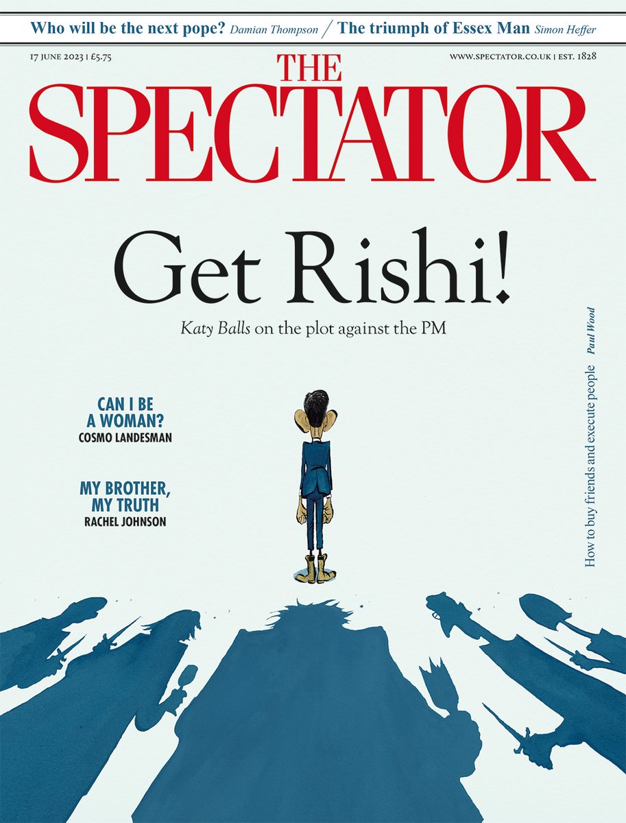 spectator's tweet image. 🗞 Get Rishi! Katy Balls on Boris’s plot against Rishi

✍️ In the mag:

• Owen Matthews: Putin is losing control
• Sharron Davies: women’s sport is not a colony for mediocre men
• Damian Thompson: the search for the next pope is turning ugly

subscribe.spectator.co.uk