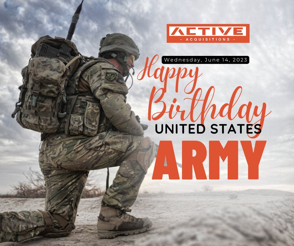 ActiveAcq's tweet photo. On this Army Birthday, Active Acquisitions salute the heroes who have served and continue to serve with courage and selflessness. #armybirthday https://t.co/VECbbIWZJP
