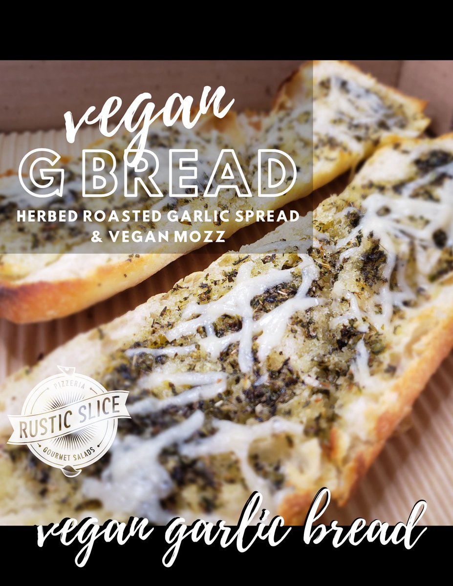 rustic_slice's tweet photo. Did you know we have a Vegan Garlic Bread option, if not now you do! We take our Vegan sourdough loaf, and top it with our housemade Roasted Garlic Oil and Vegan Mozzarella and bake to perfection. #yum #rusticslice #kwfoodies #vegan https://t.co/0NUmk7lSnv