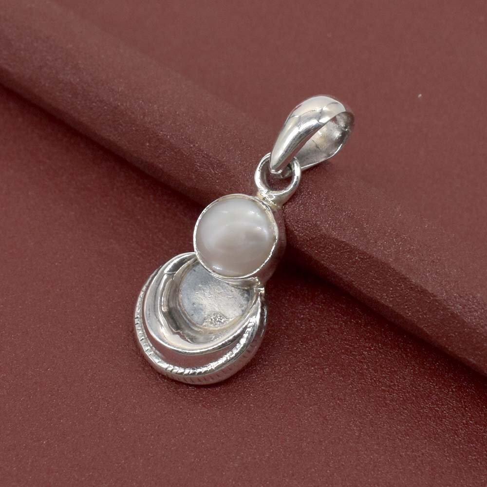 Excited to share the latest addition to my #etsy shop: Celestial Stacking Pearl Pendant Necklace, 925 Sterling Silver Jewelry , Pearl Gemstone Pendant, Birthday Gift For Mother etsy.me/3N8fDD7 #white #lovefriendship #silver #backtoschool #cincodemayo #pearl #un