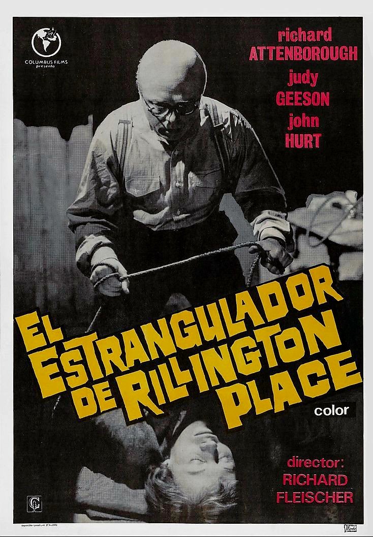 Spanish movie poster for #10RillingtonPlace (1971 - Dir. #RichardFleischer) #RichardAttenborough #JohnHurt #JudyGeeson