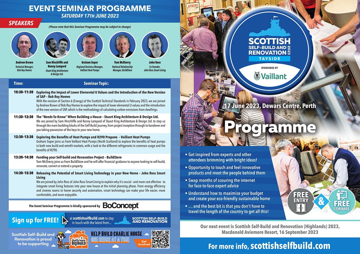 Attention all home builders and renovators!
Explore the latest in #sustainableheating solutions at the Scottish Self Build & Renovation Show #Tayside 2023 this Sat 17 June. 
We’ll be there with expert advice on how a #heatpump could work for you to create a cosy, #lowcarbon home