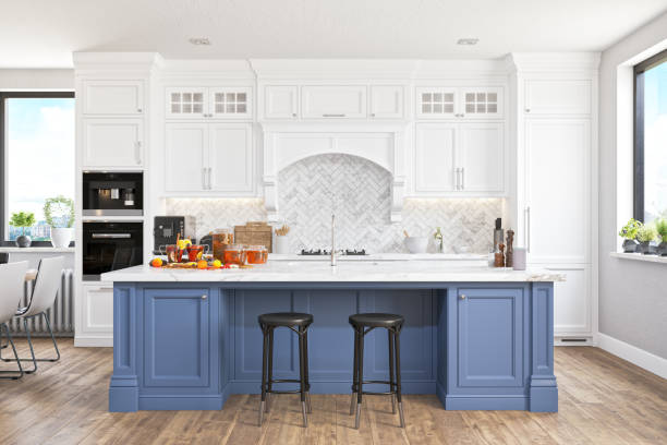 GreatStoneFL's tweet photo. Add a pop of color to your kitchen by mixing and matching cabinet colors! What do you think? https://t.co/iTXE8TcUgL