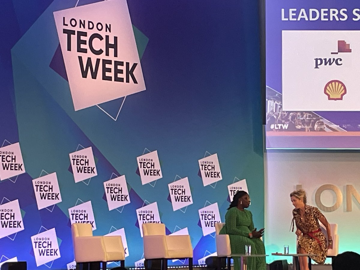 Two of my favourite people sharing the stage at London Tech Week @Marthalanefox @mjamme sharing the amazing work of @i_amthecode #LTW