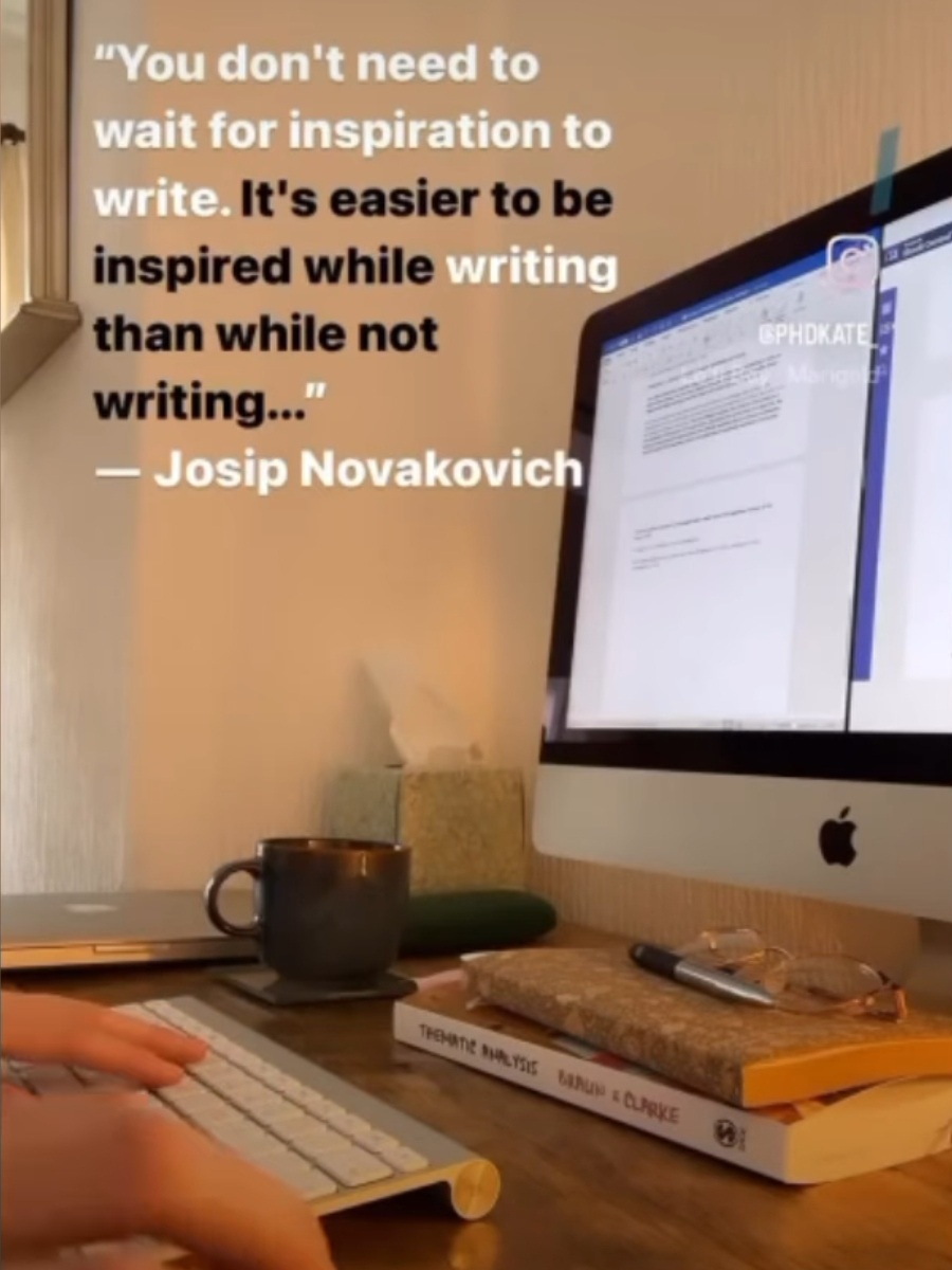 BellaTomsett's tweet photo. Always tells me what I need to hear, that 
@phdkate_!

#PhD #PhDVoice #PhDTwitter #AcademicChatter #AcademicTwitter #Inspiration #WritingTips https://t.co/aIOMDzxp8D