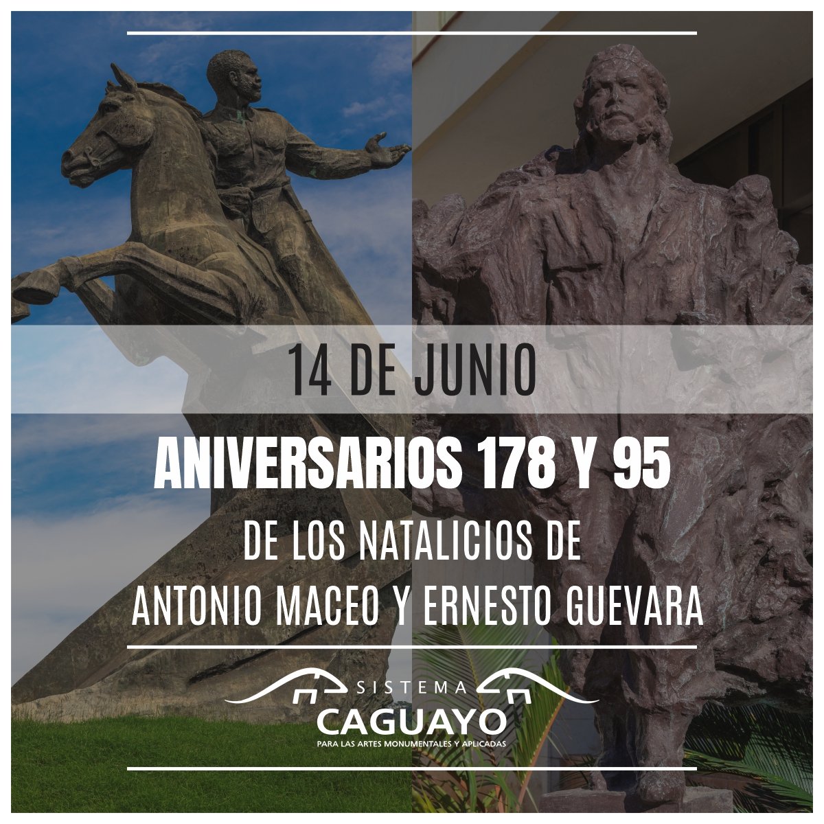 FCaguayo's tweet photo. Hoy recordamos el natalicio del Titán de Bronce y el Guerrillero Heroico, figuras cimeras de la historia nacional que han constituido inspiración no solo en lo político, económico, social y militar, sino también en la creación artística cubana y mundial.

#somoscaguayo #arte https://t.co/k2ctr9eYGU