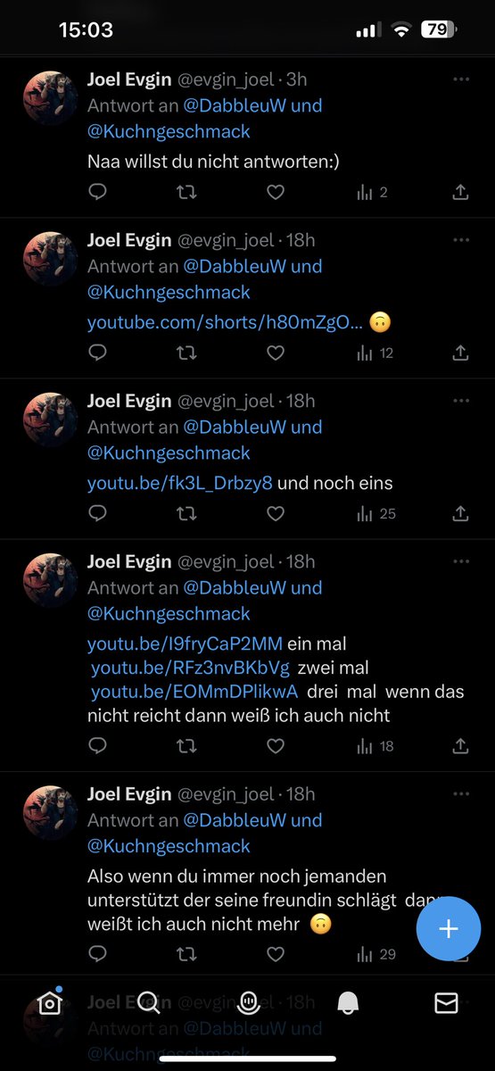 DabbleuW's tweet photo. @evgin_joel @Kuchngeschmack Wie kann man so besessen sein holy… 

Junge junge, die Beweislast muss ja sooo erdrückend sein, komisch dass er nicht Verurteilt ist, oder liegts vielleicht daran, dass es keine echten Beweise sind. 

Wenn dir Kuchen auf die Nerven geht block ihn aber Nerv hier nicht rum danke https://t.co/sTvs2efcY0