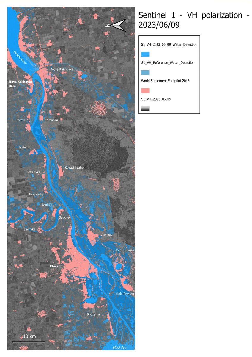 MallonTech's tweet photo. Make sure to read our latest #EO blog piece in which we use Sentinel-1 data to map the extent of floods in #Ukraine following the breach of the Nova Kakhovka dam... https://t.co/Ah8HzPi6SZ @esa @earsc #Sentinel1 #EarthObservation #Floodmap #SAR https://t.co/EMfzONcDP6