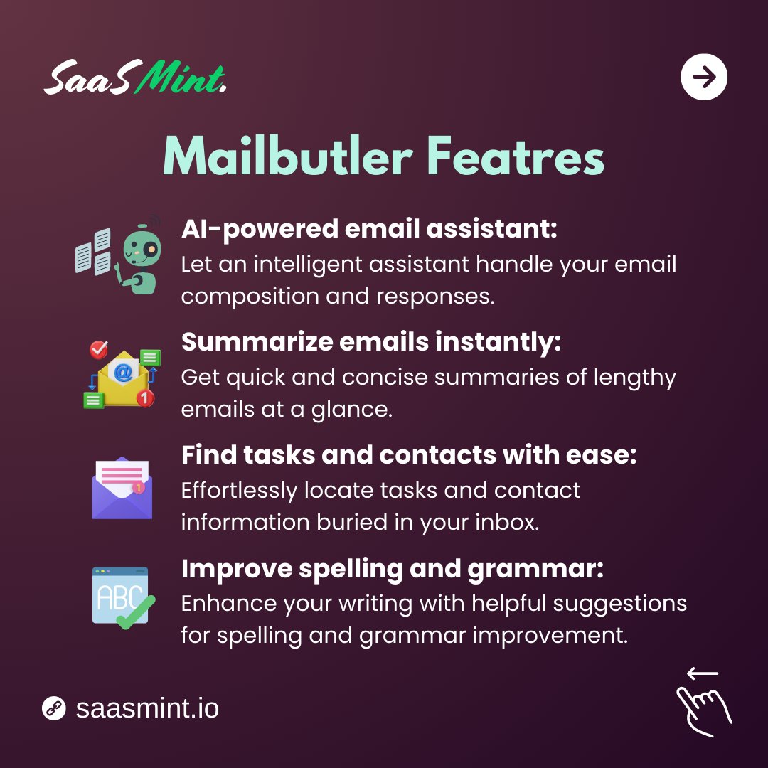 SaasMint's tweet photo. π¨β¨ Boost your email game with Mailbutler: Your Smart Email Assistant!
#Mailbutler #email #SmartEmailAssistant #emailmanagement #emailwriting #ai #artificialintelligence #productivitytool #productivitiytools #software #AIAssistant #mailbutlerai #saas #saasmint https://t.co/rvmYObEONH