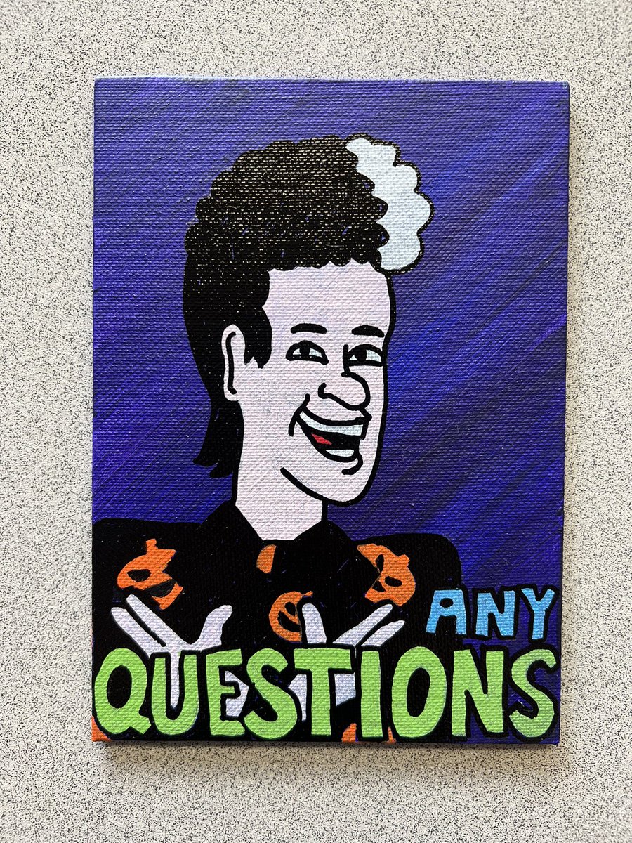 smigglezz's tweet photo. Middle school teacher here. Each year I create a painting for each graduating 8th grader. Showed the #DavidSPumpkins Halloween special last year and had two students who became huge fans, so here are their paintings. Hope I made you proud, @nbcsnl @tomhanks! https://t.co/rqFo2YBvOR