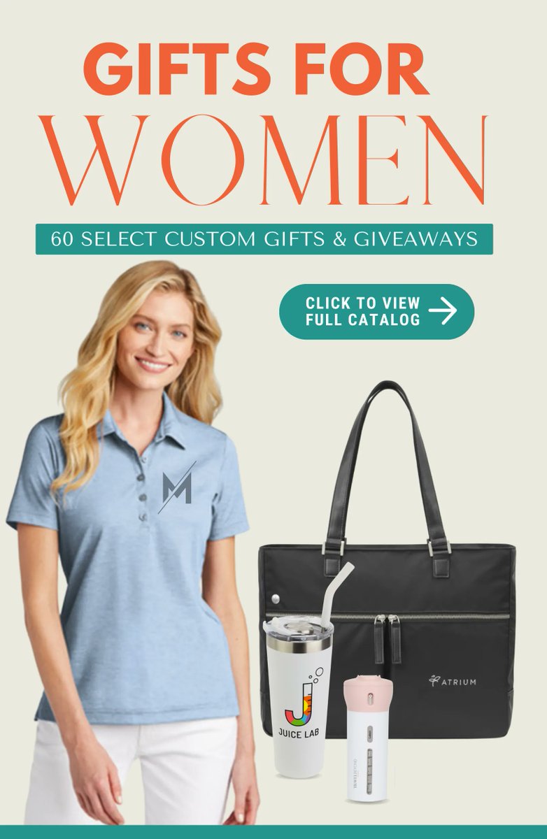 Check out this flip catalog with 60 fabulous branded gift ideas for the ladies: buff.ly/3JcTHFY  #CorporateGifts #BrandedGiveaways