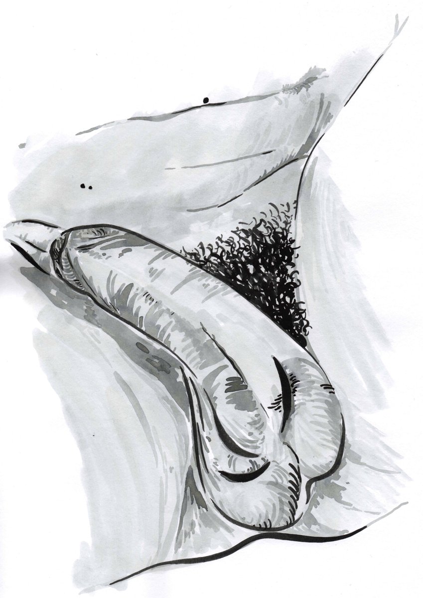 vraisnus's tweet photo. Inspired by @gingerboyxo 🍆💦
.
.
.
#nude #art #gayart #queerart #gay #drawing #paint  #lifedrawing #man #penis #dick https://t.co/jlWwI9TOo6