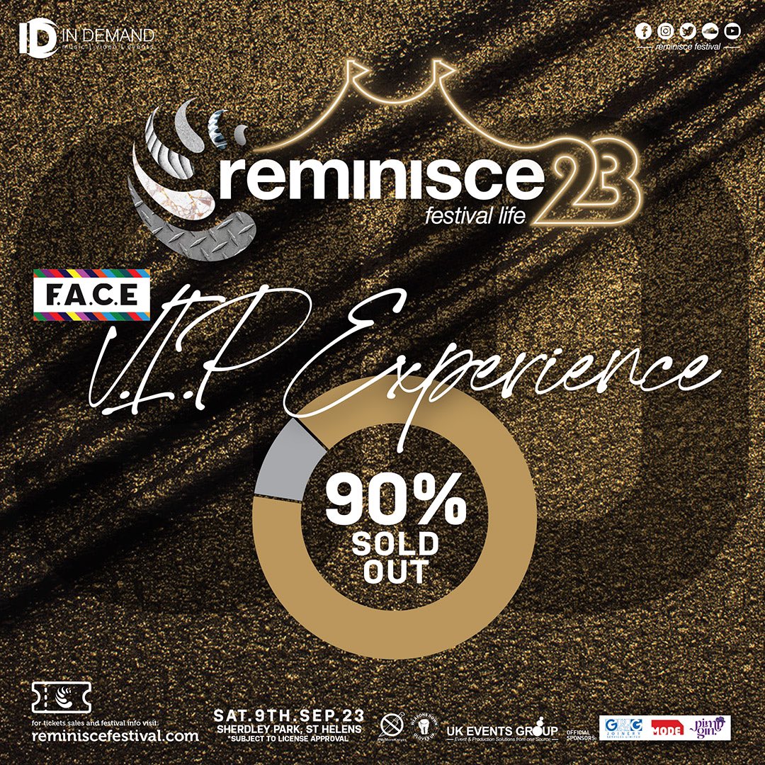 Reminisce Festival (@reminiscefest) on Twitter photo ๐๐๐ ๐๐ฑ๐ฉ๐๐ซ๐ข๐๐ง๐๐ ๐ญ๐ข๐๐ค๐๐ญ๐ฌ ๐๐% ๐๐จ๐ฅ๐ ๐๐ฎ๐ญ
If you want to experience Reminisce 2023 as one of our special V.I.Pโs then be quick! ALL the VIP tickets are nearly Sold Out! โ ๏ธ
Head over to reminiscefestival.com for more information ๐ป ๐๐๐ ๐๐ฑ๐ฉ๐๐ซ๐ข๐๐ง๐๐ ๐ญ๐ข๐๐ค๐๐ญ๐ฌ ๐๐% ๐๐จ๐ฅ๐ ๐๐ฎ๐ญ
If you want to experience Reminisce 2023 as one of our special V.I.Pโs then be quick! ALL the VIP tickets are nearly Sold Out! โ ๏ธ
Head over to reminiscefestival.com for more information ๐ป