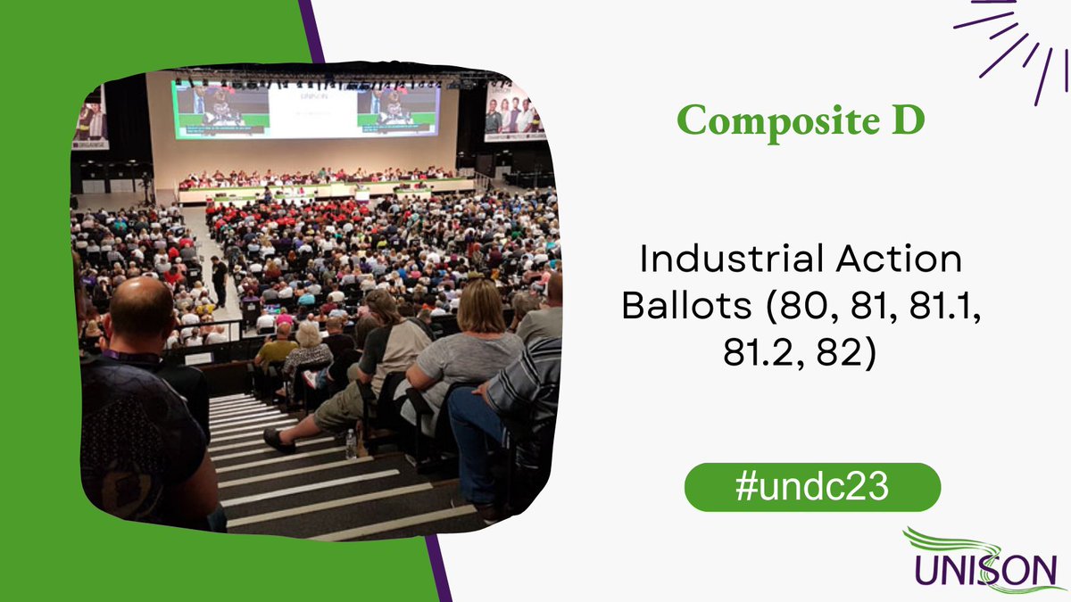 KCLUnison's tweet photo. Conference is now discussing Composite D: 'Industrial Action Ballots'

Motions (80, 81, 81.1, 81.2, 82)

#undc23 #compositeD https://t.co/o8VG7fnDh8