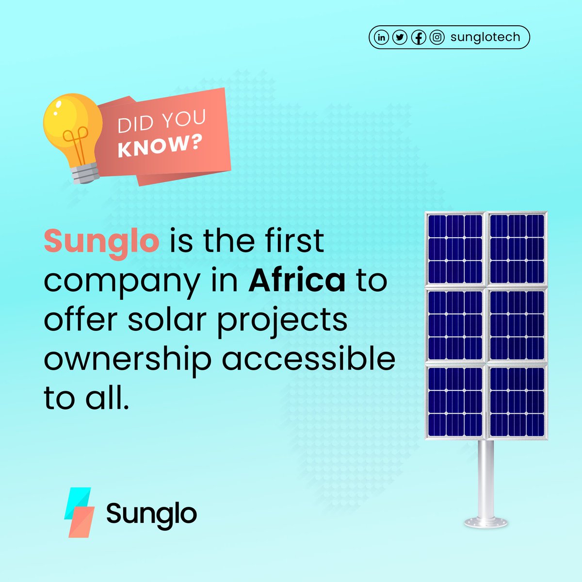 We are committed to providing fractional ownerships of Solar Projects accessible to all.
Be a part of what we are building at Sunglo today by joining our waitlist.
#renewableenergy #cleanenergy #solarsystem #solutionproviders #solarpanels #launch #solarenergy #sunglo
#powerplant