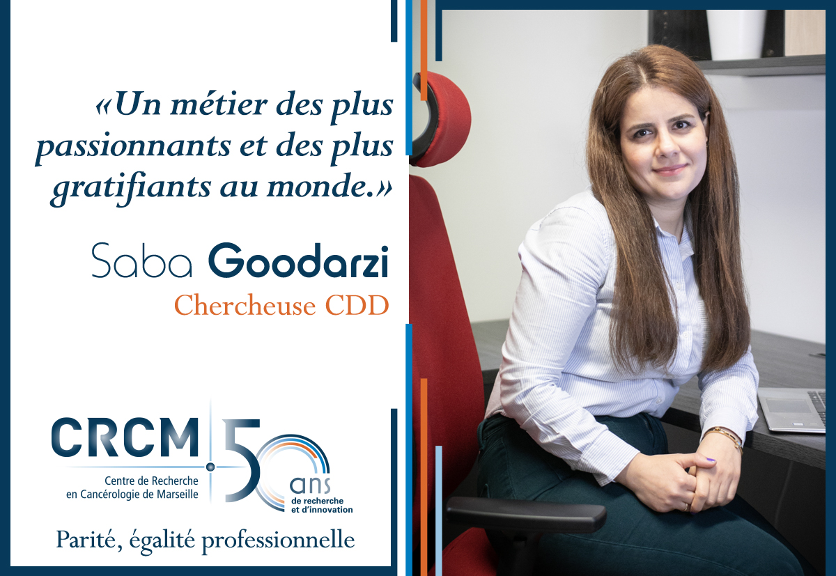 Today, Saba Goodarzi tells us that her profession is one of the most exciting and rewarding in the world! #Passion #Gratitude #CRCM50 #50portraitsCRCM50 #DiversityInResearch #FightingCancer