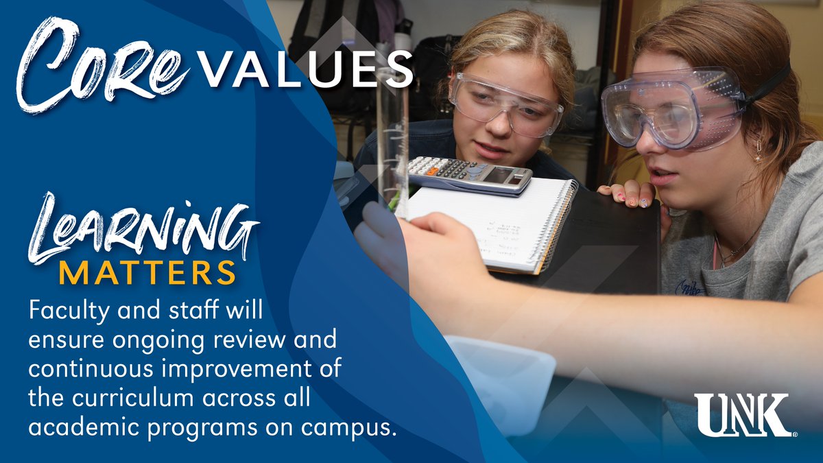 UNK is an academic community that pledges to protect and foster a climate of rigorous intellectual inquiry, unfettered exchange of ideas, and mutual respect that is grounded in the principles of academic freedom and responsibility.

MORE: unk.edu/about/plan/mis…

#BeBlueGoldBold