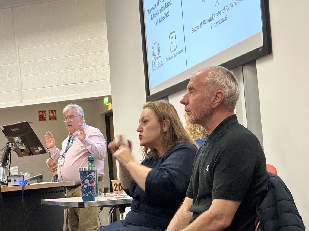 NeilCarrMPFT's tweet photo. Well, my day keeps getting better! I was delighted to open the @mpftnhs continuous improvement event today with support from interpreters, which is an event to celebrate, share, spread, learn and make change happen for frontline staff #CPNEvent #FrontlineVoice #MPFTCelebrates https://t.co/lyy0JQ2wkr