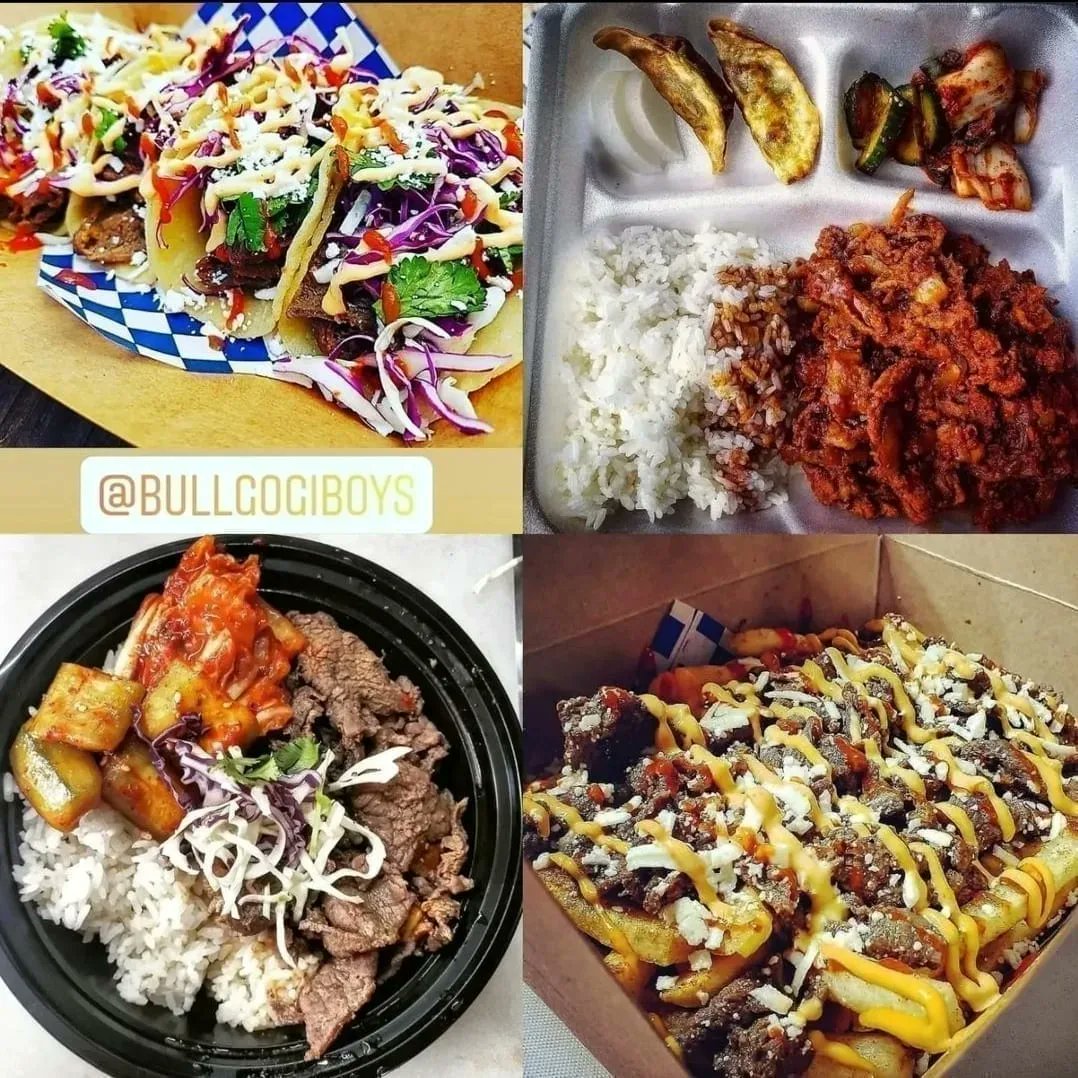 Open today 1030-130pm 
📍Youngs Cleaners 
Text 210 816 1455 to pre-order 
💥Beef or Spicy Pork Bulgogi 
  Plates/Bowls
💥Korean Street Tacos 
💥Bulgogi Fries 
💥Eggrolls 
💥Yaki Mandu