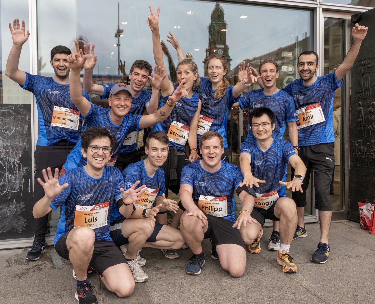 Throwback to last week's REWE Team Challenge. 
1⃣1⃣ members of the chair whizzed 5⃣ km through Dresden at almost the speed of light and had a lot of fun. 🏃🏃‍♀️
Go MAMF pandas, cheetah, and squirrels!

© Detlev Müller, TU Dresden